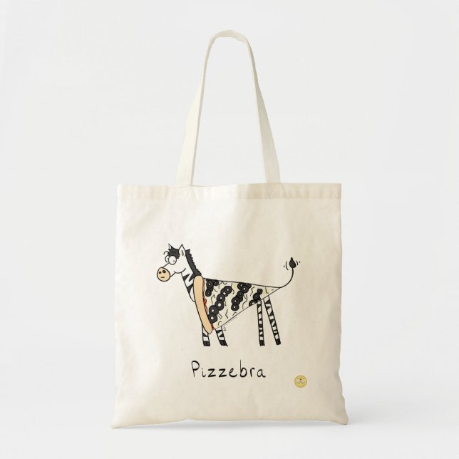 Bolso De Tela Pizza Zebra Cute Kids Personalizado (Frente)