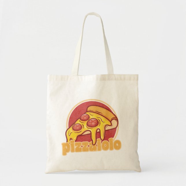 Bolso De Tela pizzaiolo ilustracion de pastelería de regalo de p (Frente)