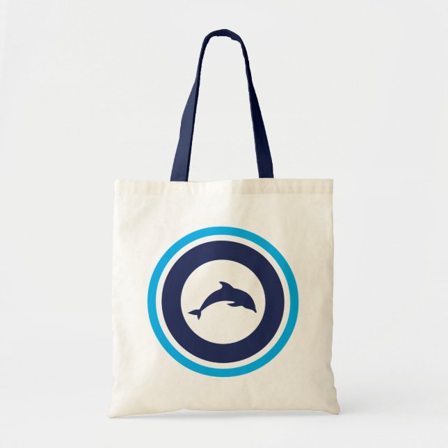 Bolso De Tela PJK Tote Bag / Dolphin & Kanji Design (Frente)