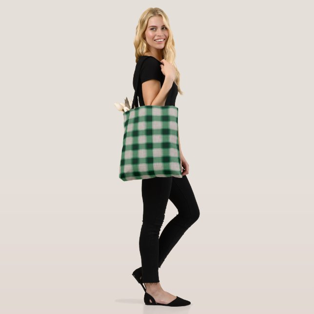 Bolso De Tela Placa de crema verde (Puesto)