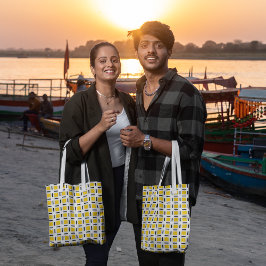 Bolso De Tela Placa de jaque amarillo