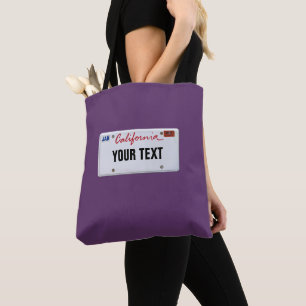 Bolso De Tela Placa de licencia de California (personalizable)
