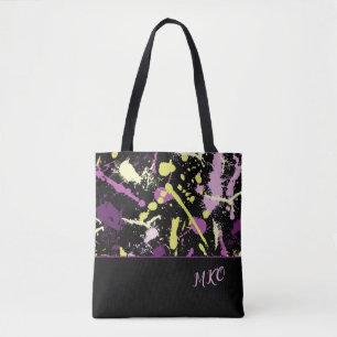Bolso De Tela Placa de pintura morada y amarillo