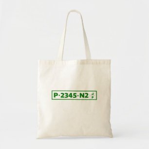 Bolso De Tela Placa de registro de autos palestinos - no real