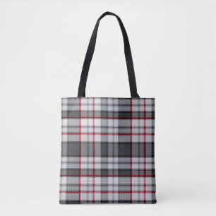 Bolso De Tela Placa de tartán de textura gris