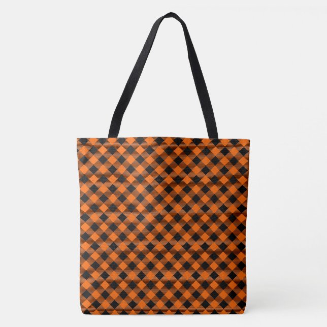 Bolso De Tela Placa negra y Naranja (Anverso)