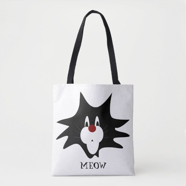 Bolso De Tela Placa para gato negro (Anverso)