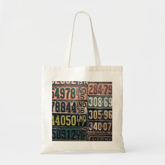 Bolso De Tela Placas de Matrícula Antiguas (Frente)
