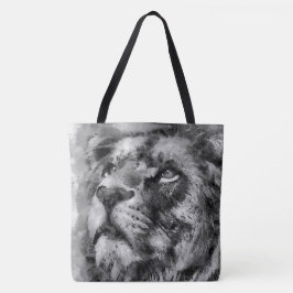 Bolso De Tela Placid Lion Face Silver