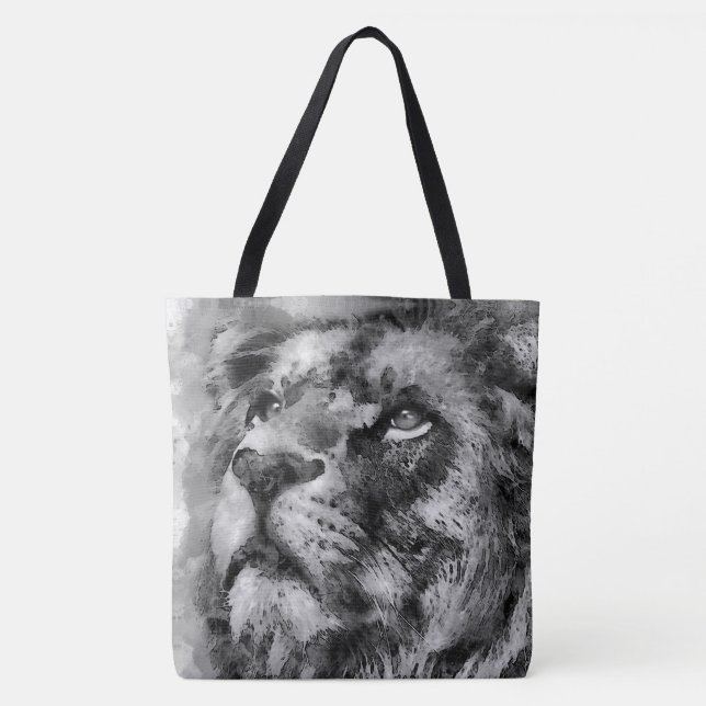 Bolso De Tela Placid Lion Face Silver (Anverso)