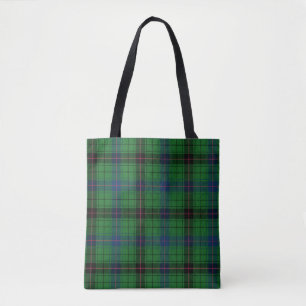 Bolso De Tela Plaid Clan Davidson Tartan Black Green Check