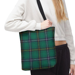 Bolso De Tela Plaid Clan Henderson Tartan Green Blue Check