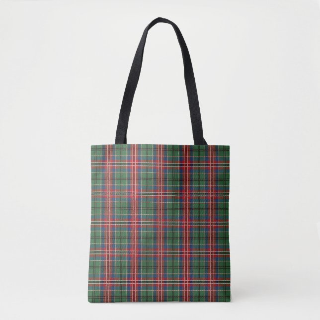Bolso De Tela Plaid Clan MacCulloch Tartan Red Green Check (Anverso)
