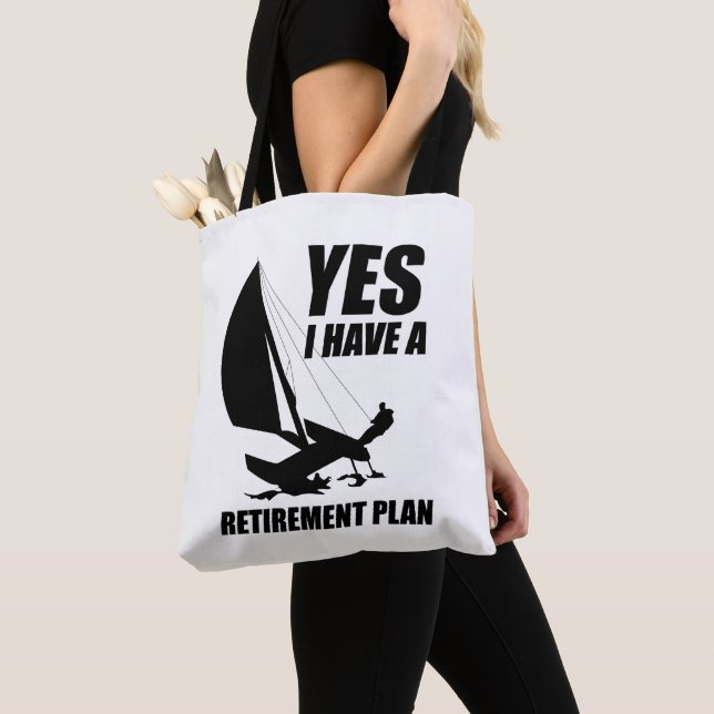 Bolso De Tela Plan de jubilación catamarán trapecio vela capitán (Detalle)