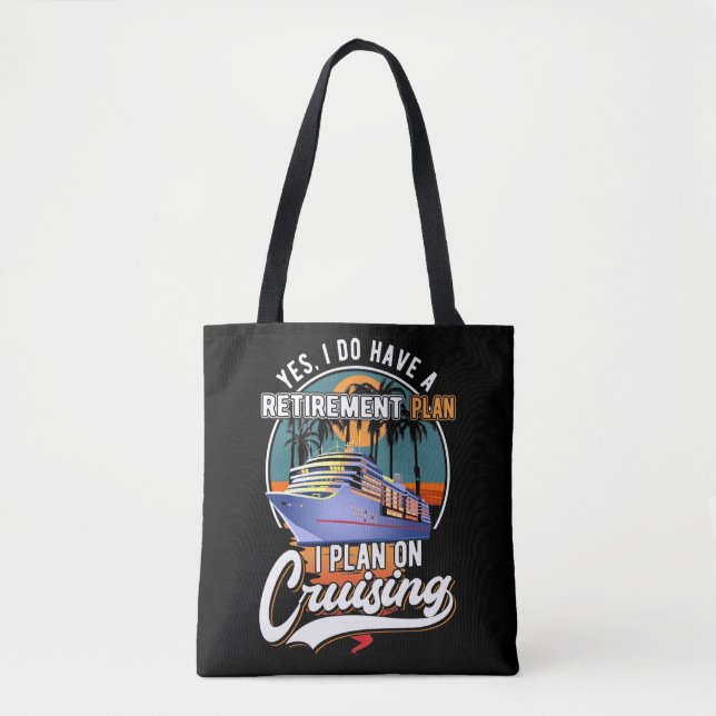 Bolso De Tela Plan de Jubilación de Cruceros Fundido Barco de Cr (Anverso)