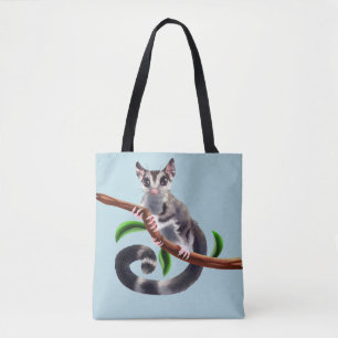 Bolso De Tela planeador del azúcar en una rama