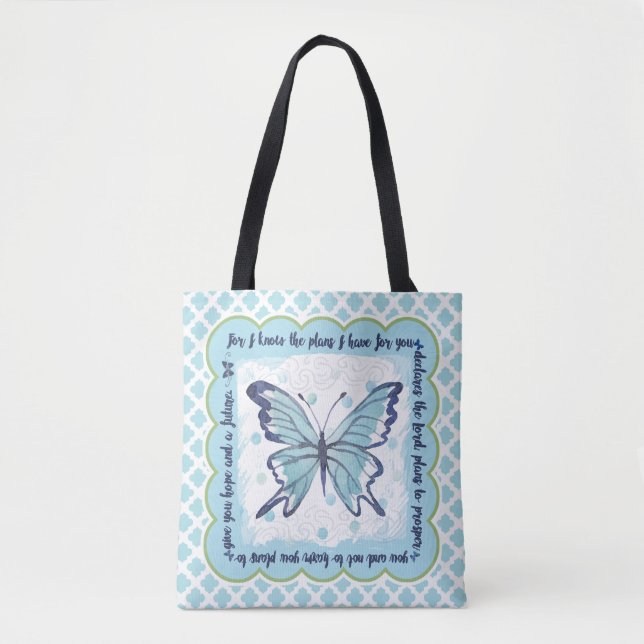 Bolso De Tela Planes para usted tote de la mariposa (Anverso)