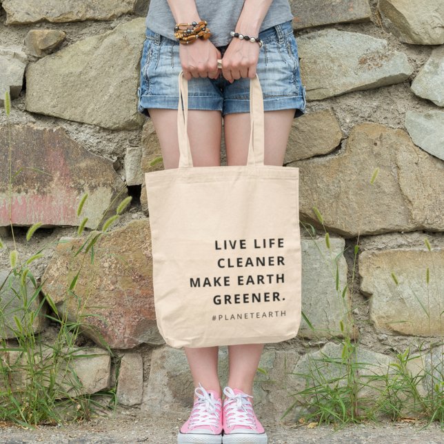 Bolso De Tela Planet Earth Live Life Cleaner Make Earth Greener (Subido por el creador)