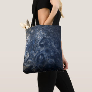 Bolso De Tela Planet Jupiter Blues Blue White Juno Cam Swirling
