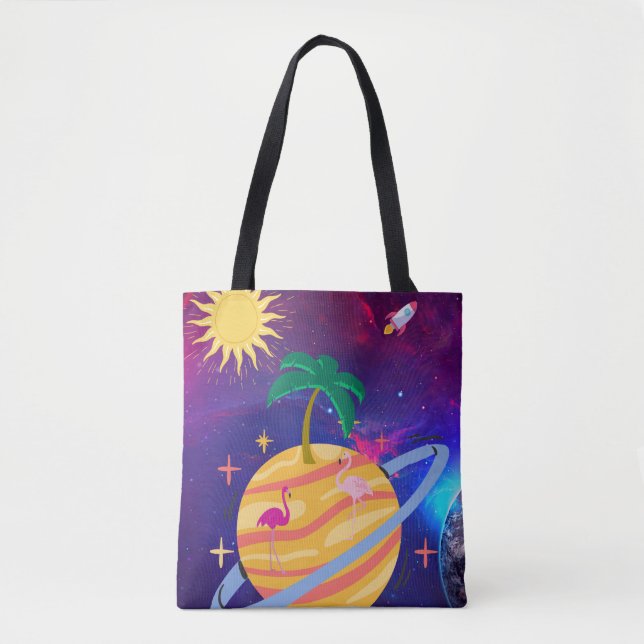 Bolso De Tela Planeta de Palmeras (Anverso)