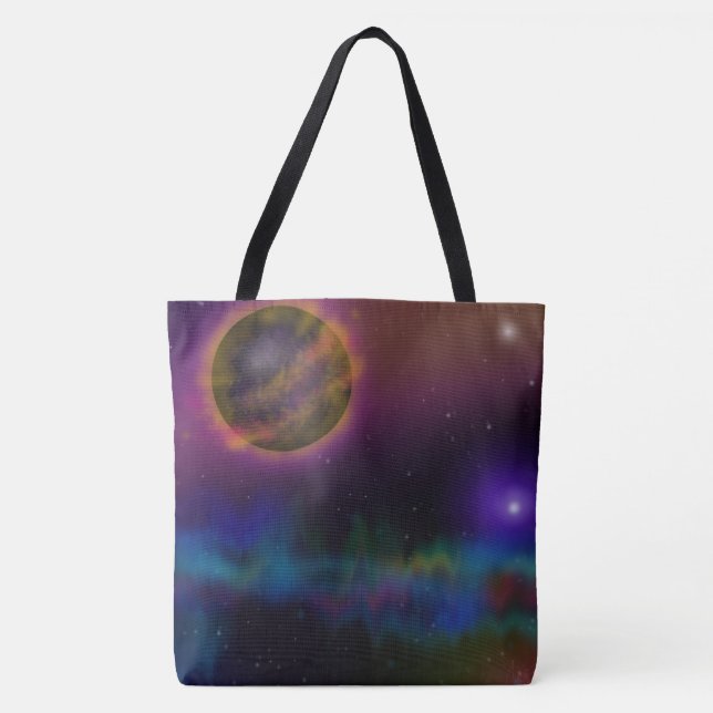 Bolso De Tela Planeta feroz y espacio ultraterrestre estático (Anverso)