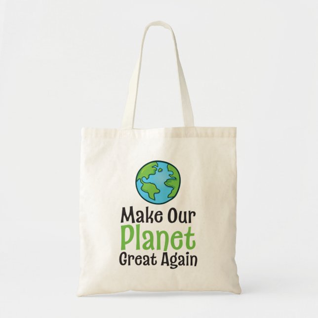 Bolso De Tela Planeta Gran Tote Presupuestario Otra Vez (Frente)