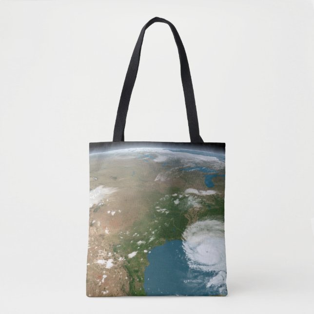 Bolso De Tela Planeta Panorámico Tierra Y Estados Unidos. (Anverso)