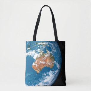 Bolso De Tela Planeta Tierra Mostrando Nubes Sobre Australia.