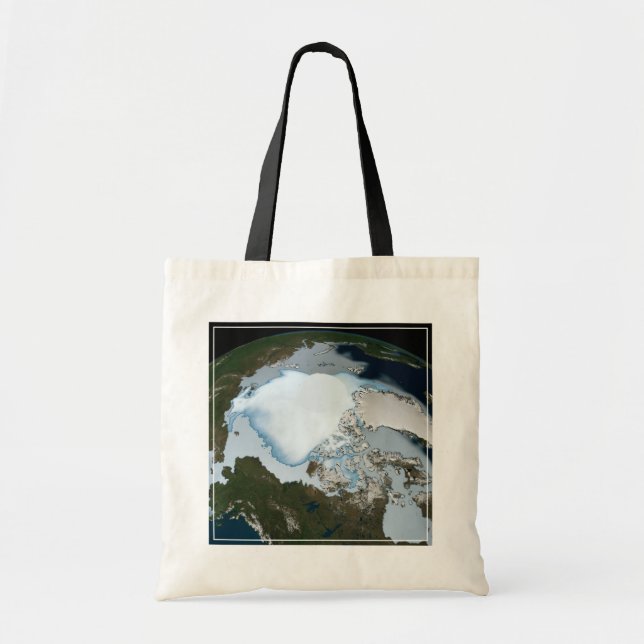 Bolso De Tela Planeta Tierra Que Muestra La Cobertura Del Hielo  (Frente)