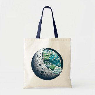 Bolso De Tela Planeta Tierra y su luna: Maravilla celeste
