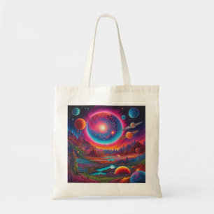 Bolso De Tela Planetas silvestres de arte psicodélico