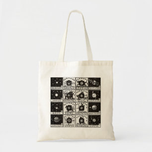 Bolso De Tela Planetas y ilustracion zodiaco