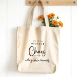 Bolso De Tela Planificador de eventos de coordinador de caos<br><div class="desc">Manténgase sin esfuerzo organizado en medio del hermoso caos con nuestro evento organizado por el coordinador del caos, Planner Tote Bag. Personalizable y moda en blanco y negro, este elegante tote es el regalo perfecto para los planificadores y coordinadores de bodas, combinando funcionalidad con un toque de diversión. Deja que...</div>