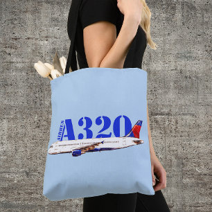 Bolso De Tela Plano de acuarela Airbus a320