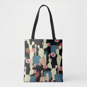 Bolso De Tela Planta Cactus: Patrón Botánico Vintage
