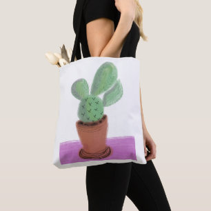 Bolso De Tela Planta Cactus Verde Morado plantas de interior