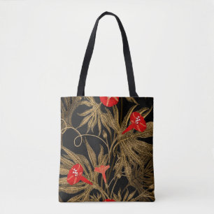 Bolso De Tela Planta de escalada Ivy: Vintage dorado.