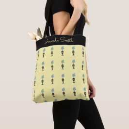 Bolso De Tela Planta de flores azules tropicales