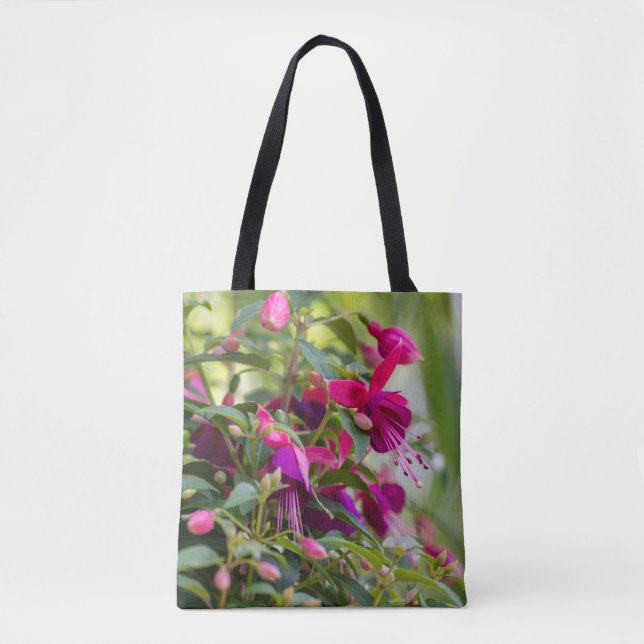 Bolso De Tela Planta de fucsia (Anverso)