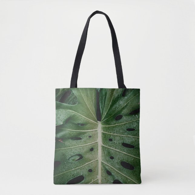 Bolso De Tela Planta de hoja verde (Anverso)