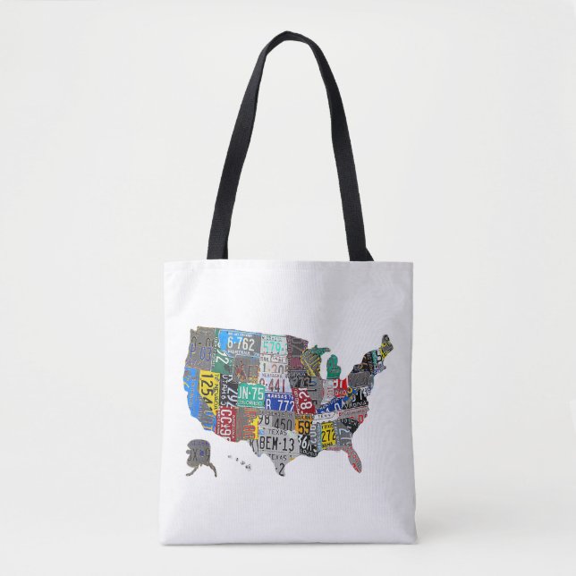 Bolso De Tela Planta de licencia A de bandera de mapa de Estados (Anverso)