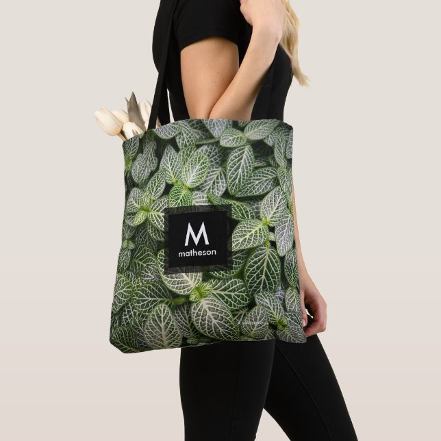 Bolso De Tela Planta de Mosaicos Fittonia con hojas variadas (Detalle)
