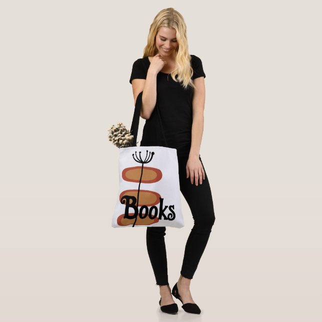 Bolso De Tela Planta geométrica Retro de moda Tote Libros (Puesto)