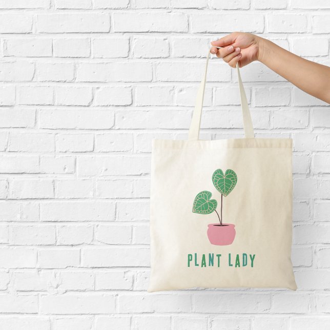 Bolso De Tela Planta Lady Leafy Houseplant Ilustrada (Subido por el creador)