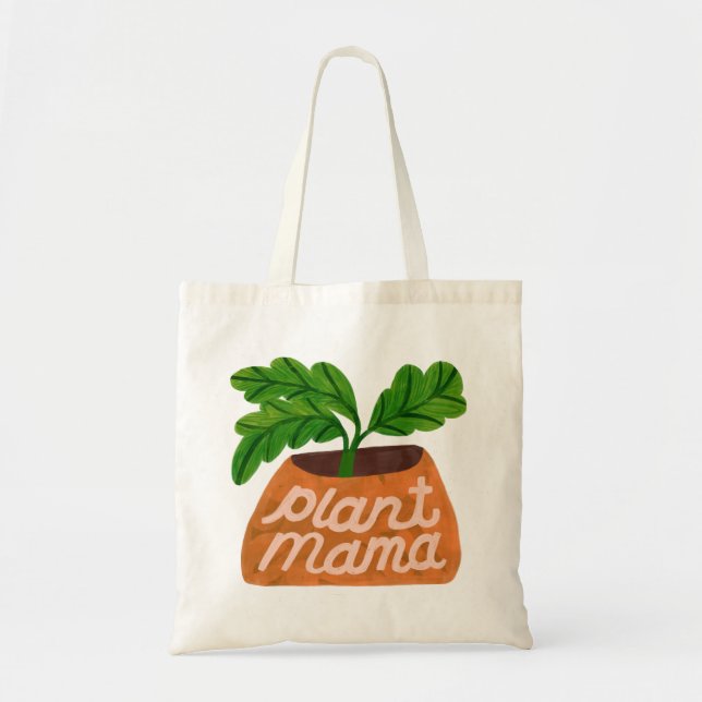 Bolso De Tela Planta Mamá - Tote de regalo de planta pusilánime  (Frente)
