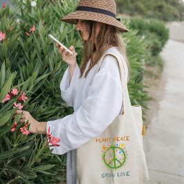 Bolso De Tela Planta Paz