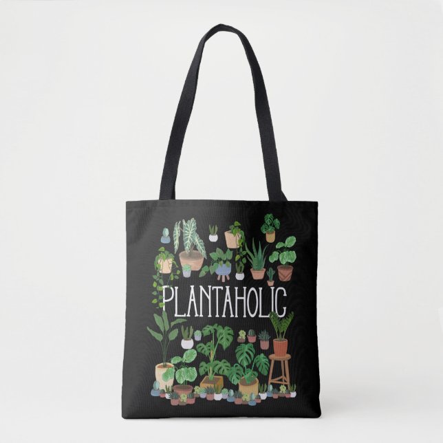 Bolso De Tela Planta Plantaholica (Anverso)