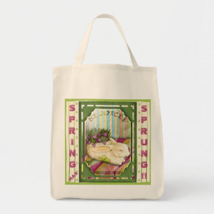 Bolso De Tela Plantador de conejitos de Pascua Verde Personaliza