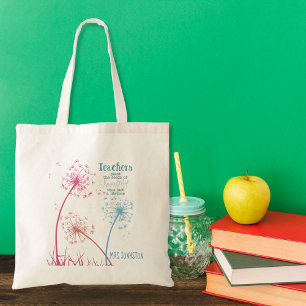 Bolso De Tela Plantar la semilla del conocimiento Dandelion cita