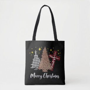 Bolso De Tela Plantar Navidad Árbol Cruz Cristiana Jesucristo Fe